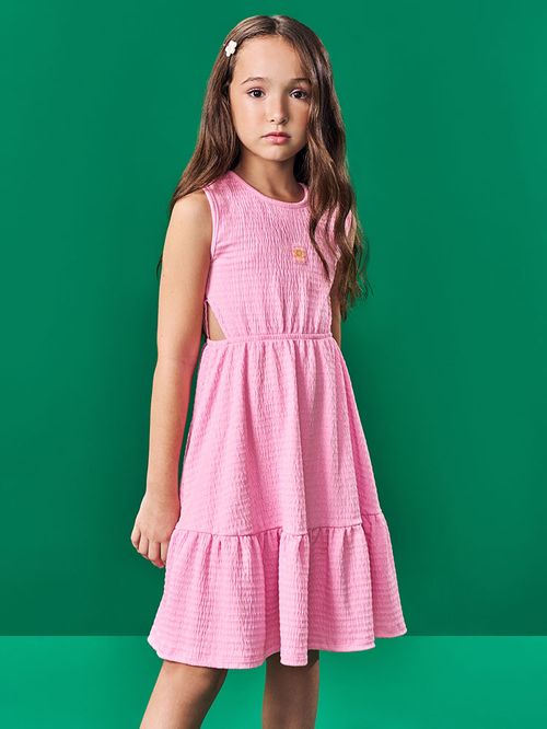 Vestido Infantil Menina Recortes Laterais Barbie Beli.me