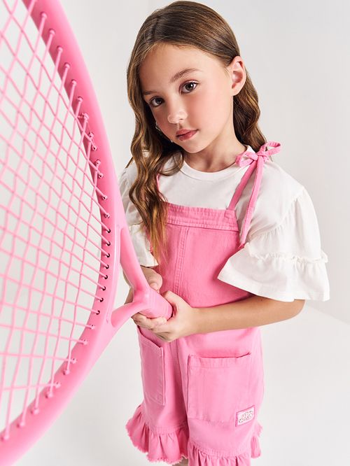 Conjunto de Jardineira Infantil Menina Confete Beli.me