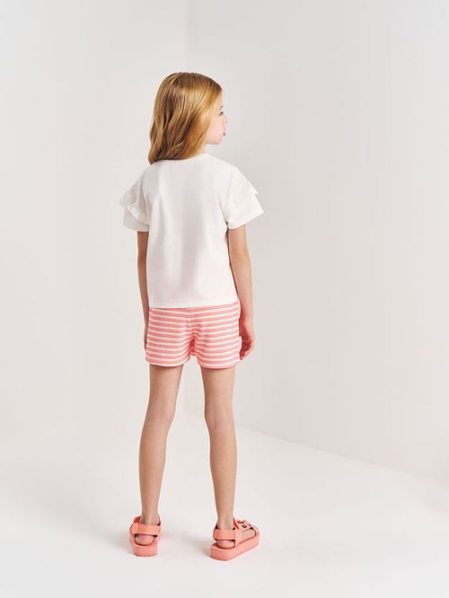 Conjunto Infantil Menina Listrado Laranja Beli.me