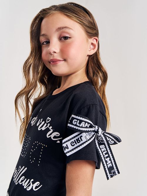 Conjunto Infantil Menina Merveilleuse Preto Beli.me