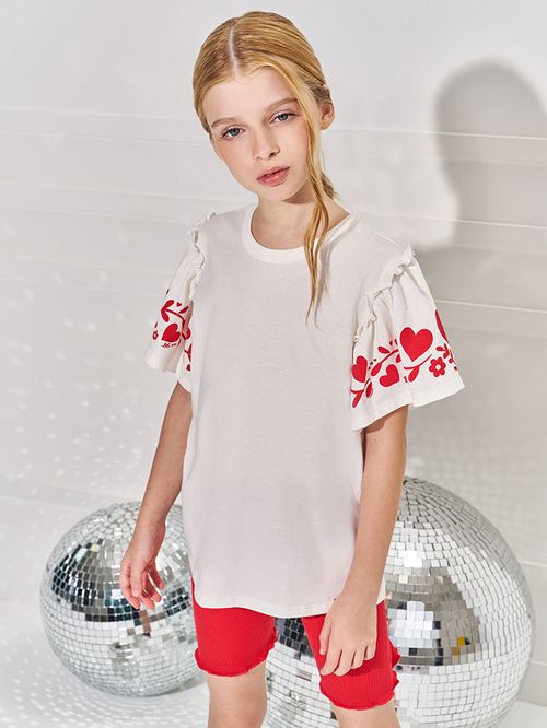 Conjunto Infantil Menina Corações Marte Beli.me