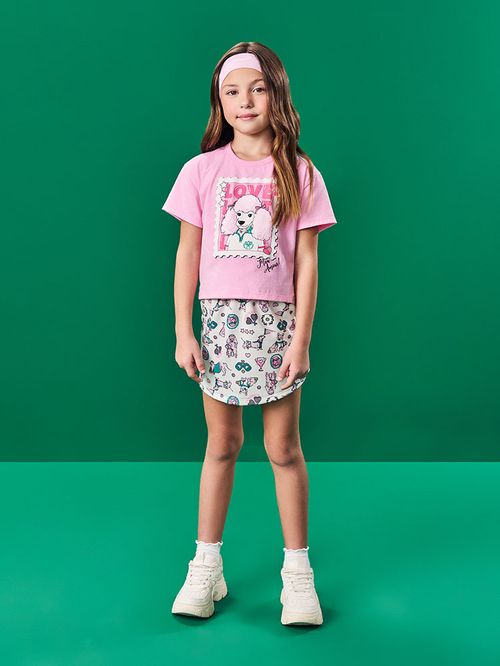 Conjunto Infantil Menina Poodle Iogurte Beli.me