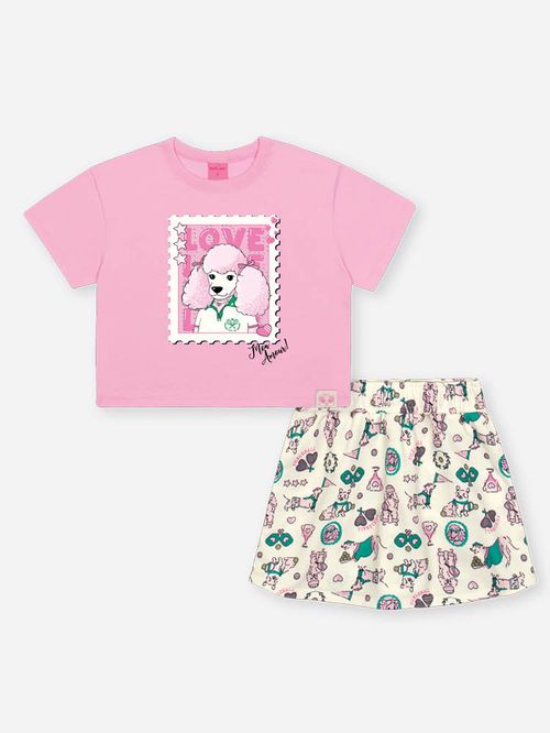 Conjunto Infantil Menina Poodle Iogurte Beli.me