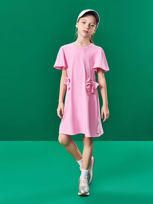 Vestido Infantil Menina Laços Iogurte Beli.me