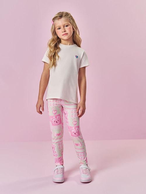 Blusa Alongada Infantil Menina Rosa Mundo Cinti