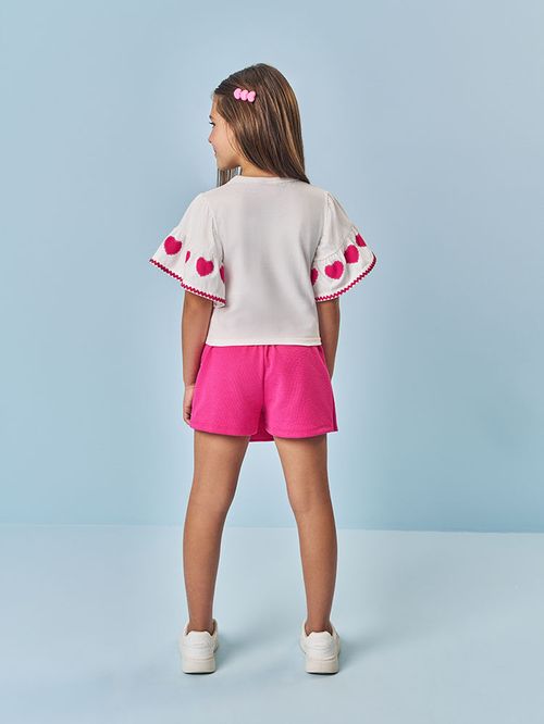 Conjunto Infantil Menina Coração Pink Mundo Cinti
