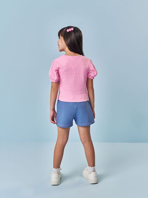 Short Infantil Menina Corações com Cheirinho Mundo Cinti