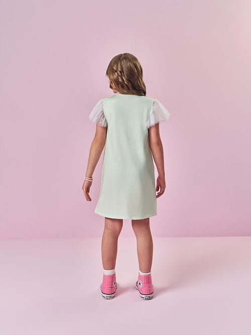 Vestido Infantil Menina Ursinha Verde Mundo Cinti
