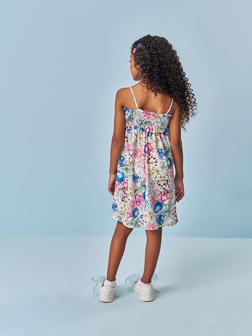 Vestido Infantil Menina Floral Mundo Cinti