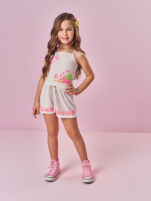 Conjunto Infantil Menina com Cheirinho Morango Mundo Cinti