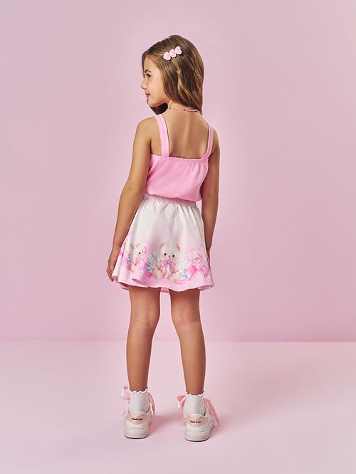 Conjunto Infantil Menina Ursinha Rosa Mundo Cinti