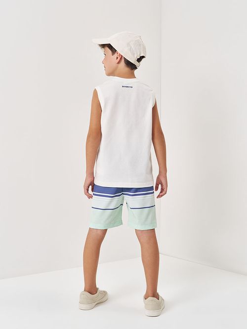 Bermuda em Nylon Infantil Menino Listrada Divertto