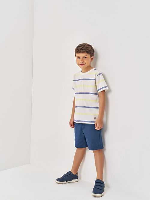 Bermuda em Moletom Infantil Menino Marinho Divertto