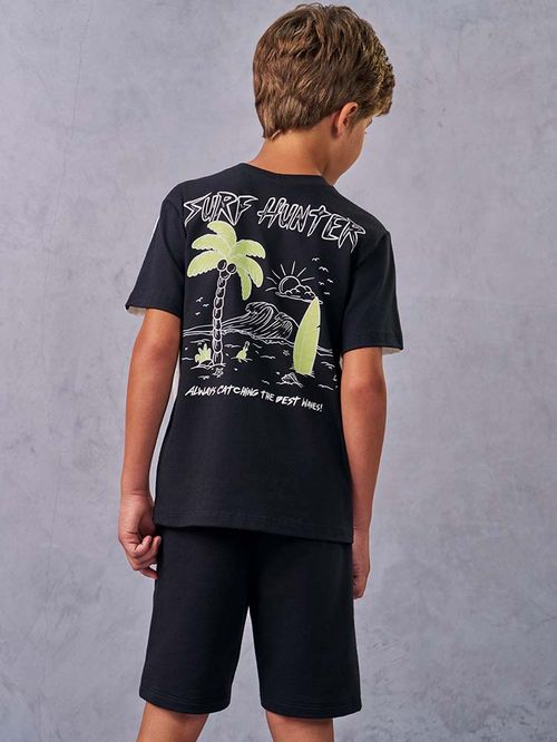 Conjunto Infantil Menino Surf Hunter Preto Kippos