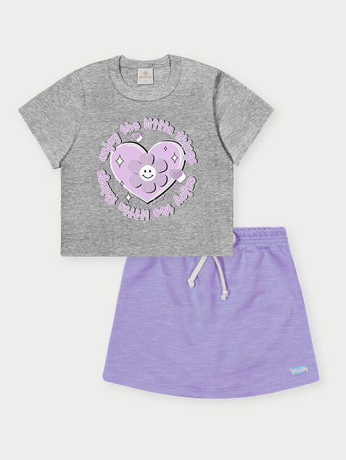 Conjunto Infantil Menina Little Things Lilás Abrange