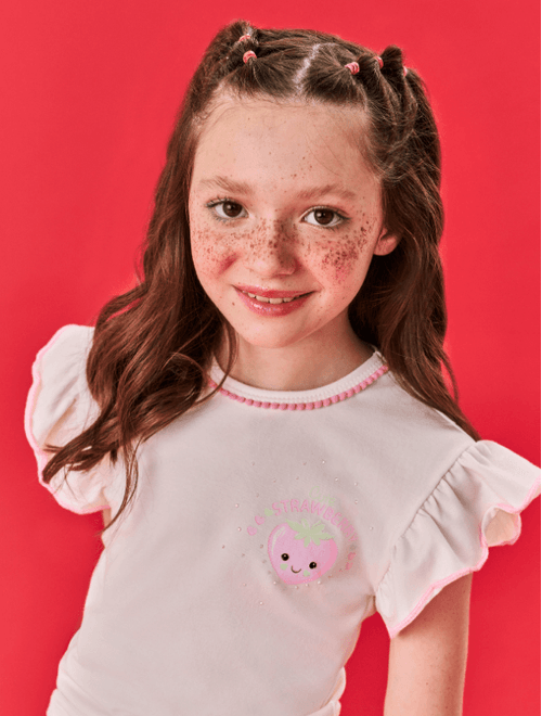 Blusa Infantil Menina Strawberry Natural Cinti