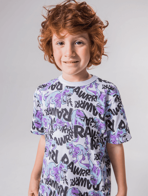 Camiseta Dino Branco Abrange