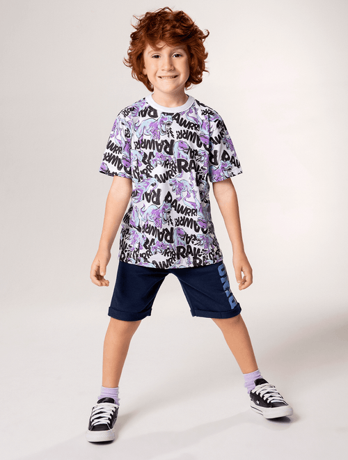 Camiseta Dino Branco Abrange