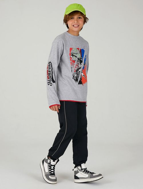 Camiseta Basquete Mescla E Vermelho Abrange