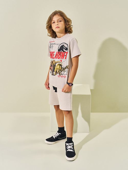 Conjunto Menino Jurassic World: The Hunt Cinza Kippos