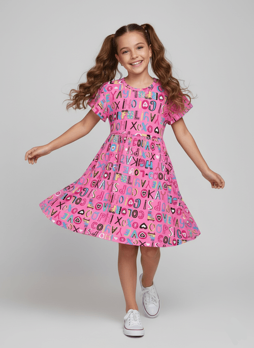 Vestido Infantil Colorfull Rosa Abrange