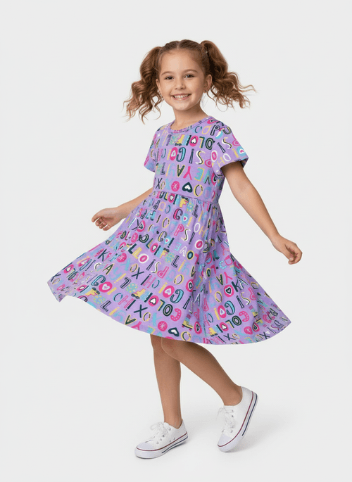 Vestido Infantil Colorfull Lilás Abrange