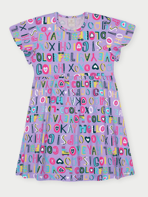 Vestido Infantil Colorfull Lilás Abrange