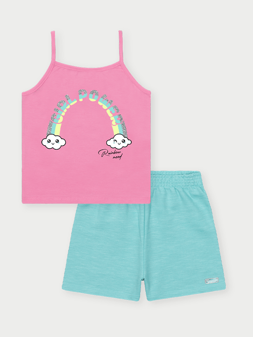 Conjunto Menina Girl Power Rosa Abrange