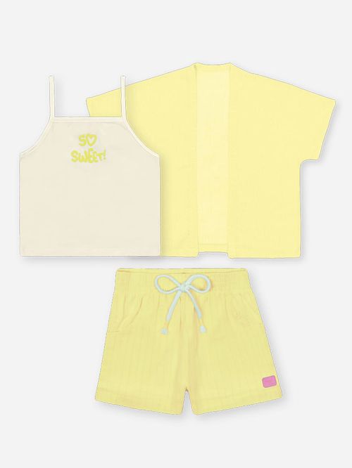 Conjunto Trio Menina So Sweet Amarelo Mundo Cinti