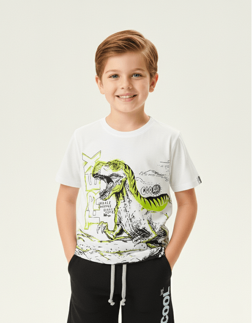 Camiseta T-Rex Branco Abrange