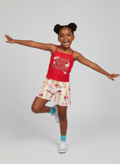 Conjunto Infantil Menina Good Days Vermelho Abrange