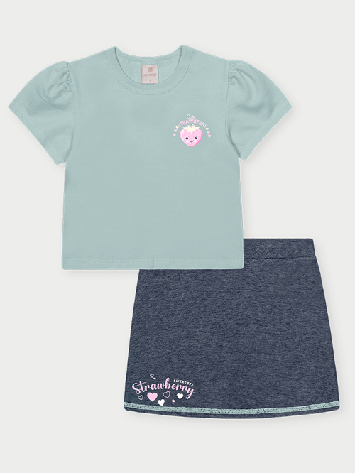 Conjunto Infantil Morango Menta Abrange