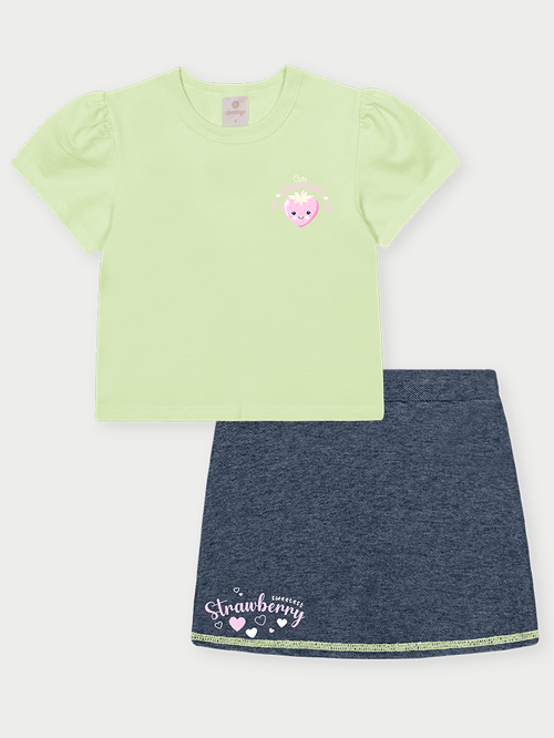 Conjunto Infantil Morango Verde Abrange