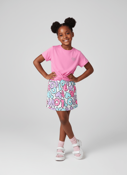 Conjunto Infantil com Torção LOVE Rosa Abrange