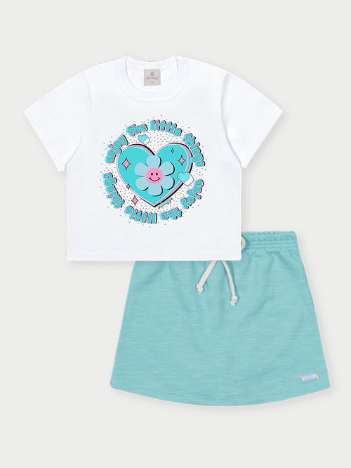 Conjunto Infantil Menina Little Things Azul Abrange
