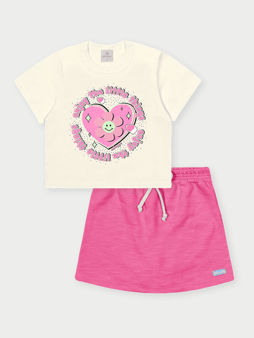 Conjunto Infantil Menina Little Things Rosa Abrange