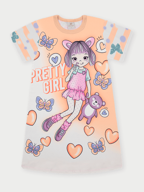 Vestido Infantil Pretty Girl Laranja Abrange