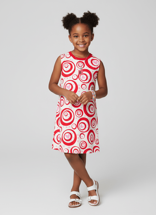 Vestido Infantil Love Circles Vermelho Abrange