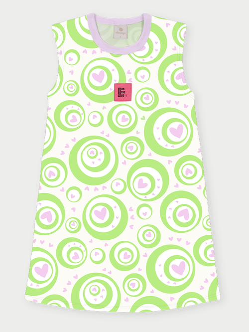 Vestido Infantil Love Circles Verde Abrange