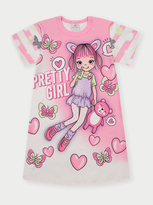 Vestido Infantil Pretty Girl Rosa Abrange