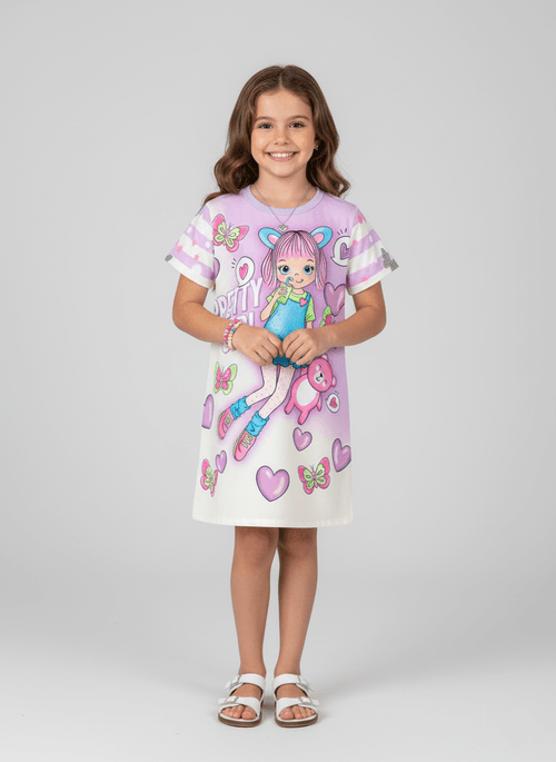 Vestido Infantil Pretty Girl Lilás Abrange