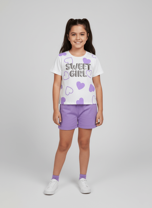 Conjunto Infantil Menina Sweet Girl Lilás Abrange