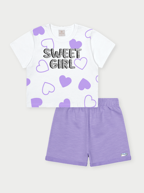 Conjunto Infantil Menina Sweet Girl Lilás Abrange