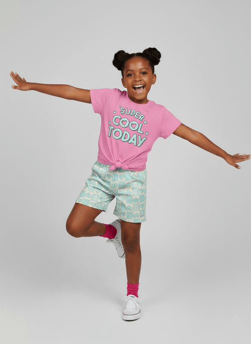 Conjunto Infantil Menina Super Cool Azul Abrange