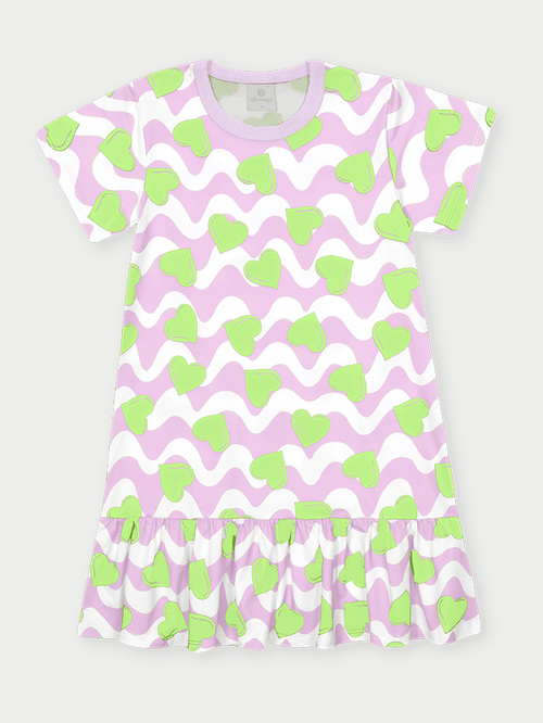 Vestido Infantil Heart Shapes Lilás Abrange