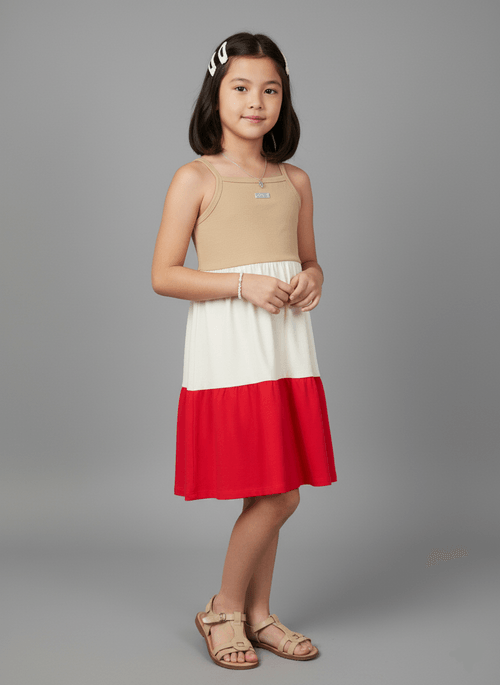 Vestido de Alça Infantil 3 Marias Bege Abrange
