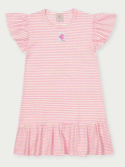 Vestido Infantil Listrado Rosa Abrange