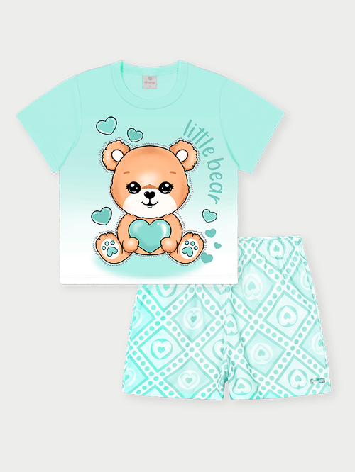 Conjunto Menina Little Bear Verde Abrange