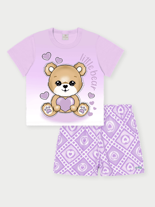 Conjunto Menina Little Bear Lilás Abrange