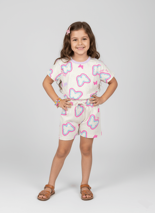 Conjunto Menina Borboletas Lilás Abrange